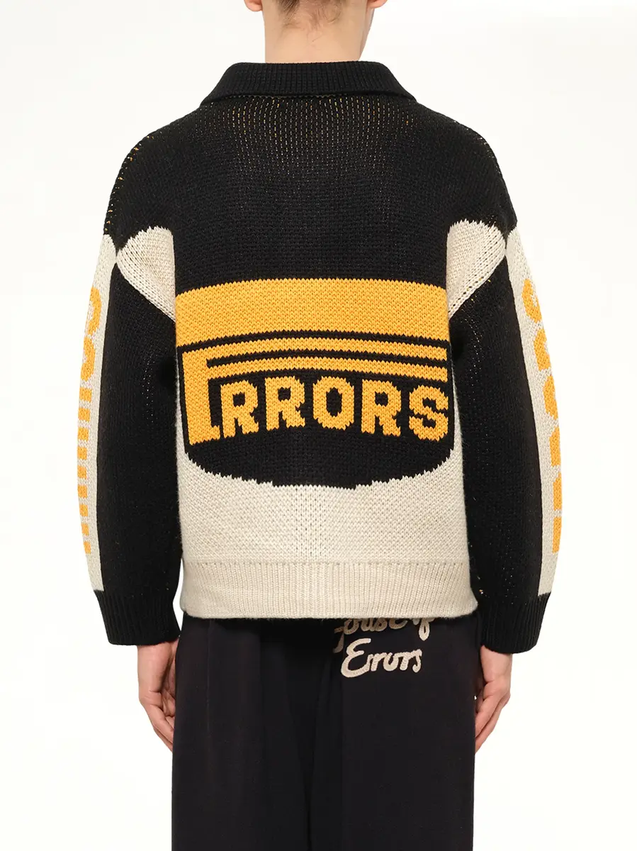 HOUSE OF ERRORS Thick Knit Moto Cardigan in Black/orange | Thumbnail 5 HOUSE OF ERRORS Thick Knit Moto Cardigan in Black/orange | Thumbnail 5