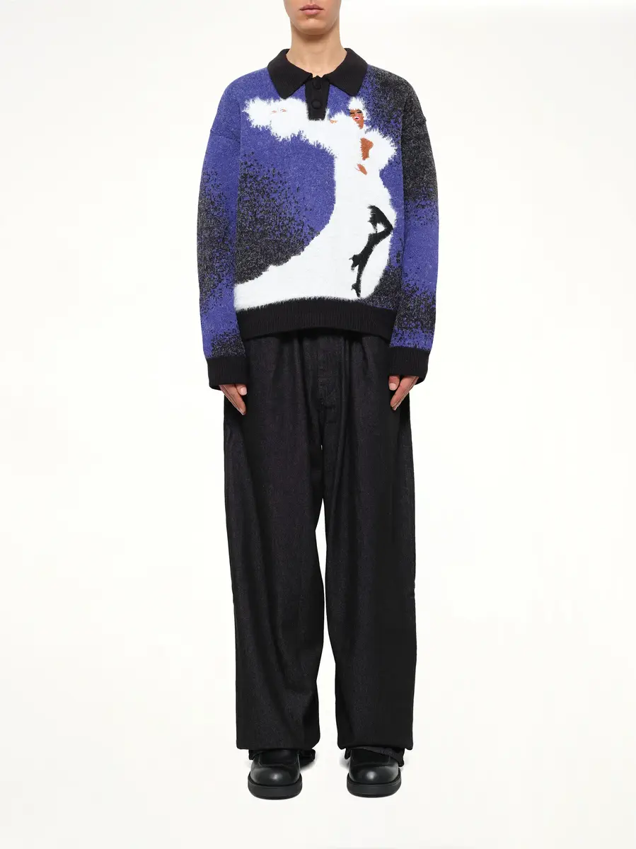 HOUSE OF ERRORS Femme Fatale Knitted Rugby in Dark Blue | Thumbnail 7 HOUSE OF ERRORS Femme Fatale Knitted Rugby in Dark Blue | Thumbnail 7