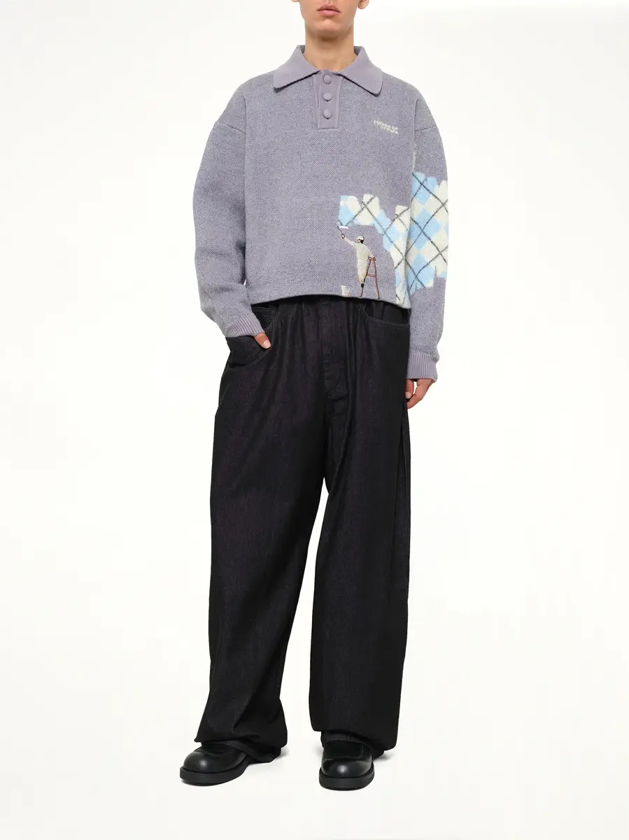 HOUSE OF ERRORS Knitted Wall Painter Rugby in Grey/plaid | Thumbnail 4