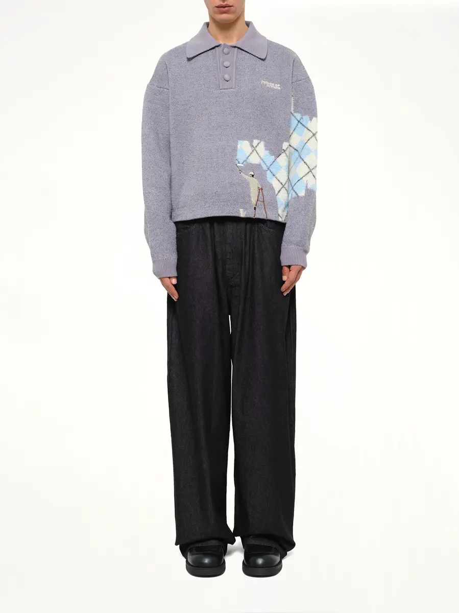 HOUSE OF ERRORS Knitted Wall Painter Rugby in Grey/plaid | Thumbnail 7