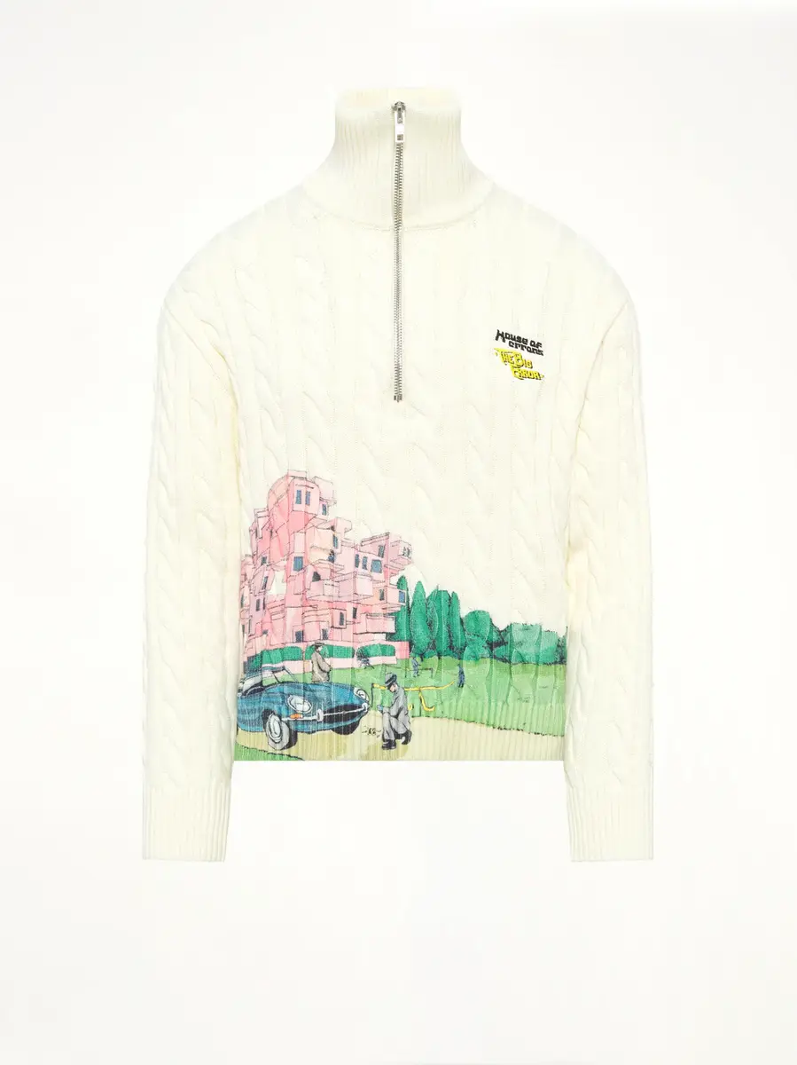 HOUSE OF ERRORS Crime Scene Cable Knit Sweater in Cream | Thumbnail 2