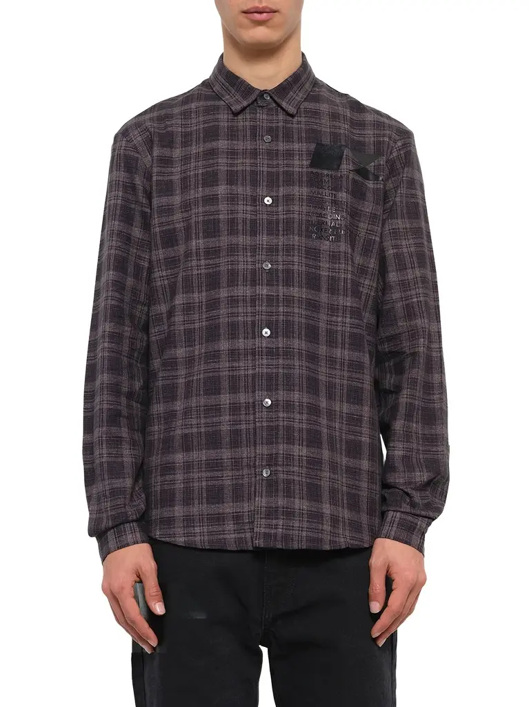 MCQ Check Flannel Shirt in Dark Grey