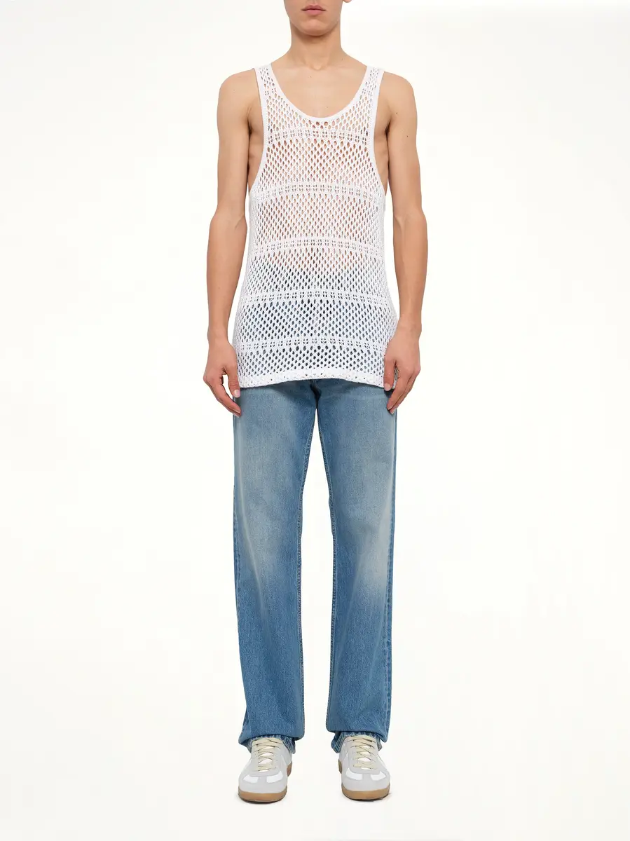 AMIRI Crochet Tank Top in Ivory | Thumbnail 2 AMIRI Crochet Tank Top in Ivory | Thumbnail 2