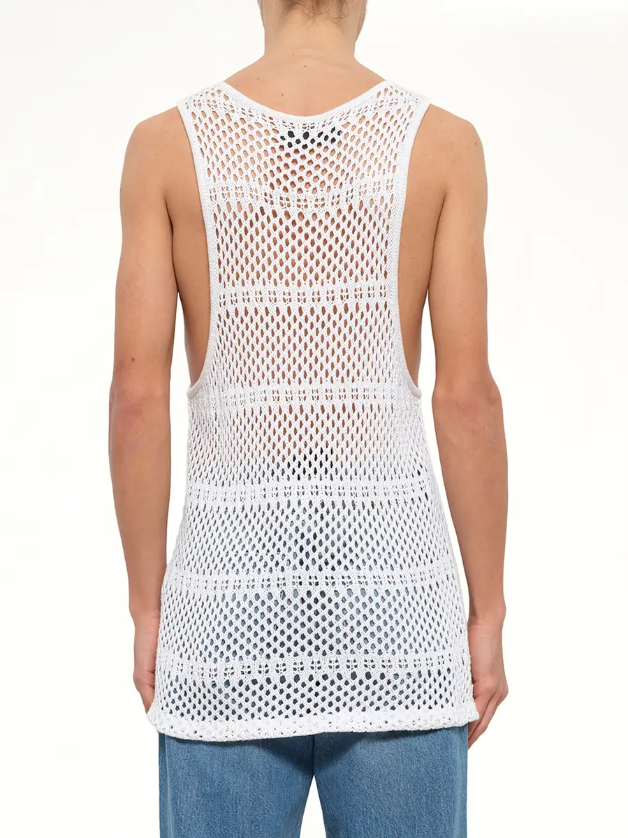 AMIRI Crochet Tank Top in Ivory | Thumbnail 3 AMIRI Crochet Tank Top in Ivory | Thumbnail 3