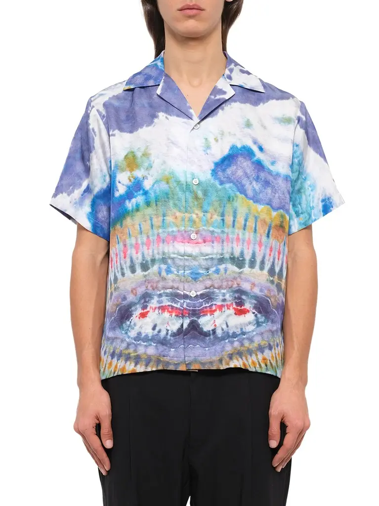 AMIRI Tie Dye Short Sleeve Shirt in Multicolor