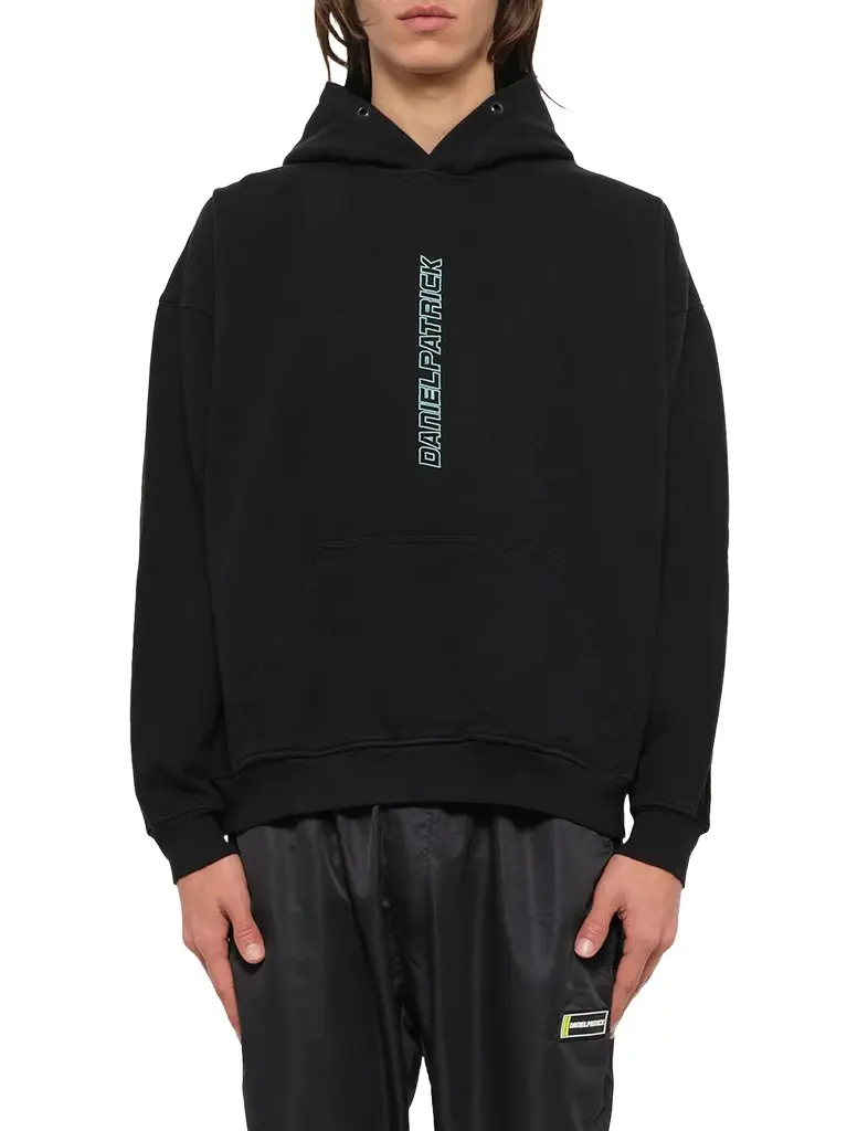 Daniel Patrick Vertical Logo Hoodie in Sea