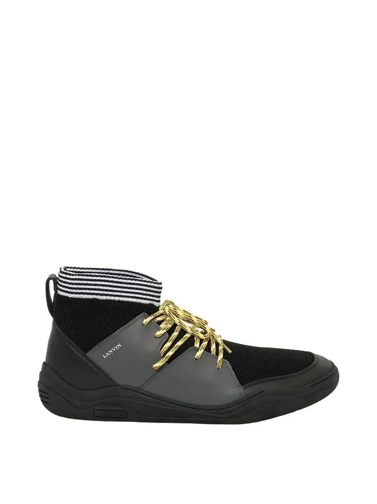 Lanvin Knit Lace Up Pique Sneaker