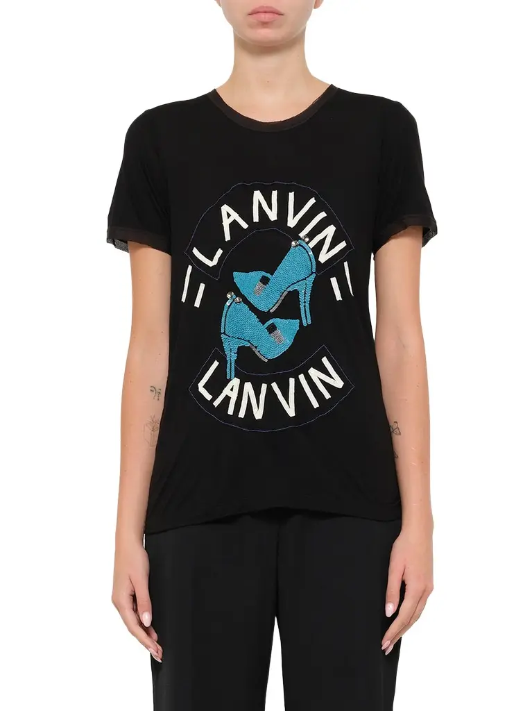 Lanvin Lanvin Embroidered Jersey Top