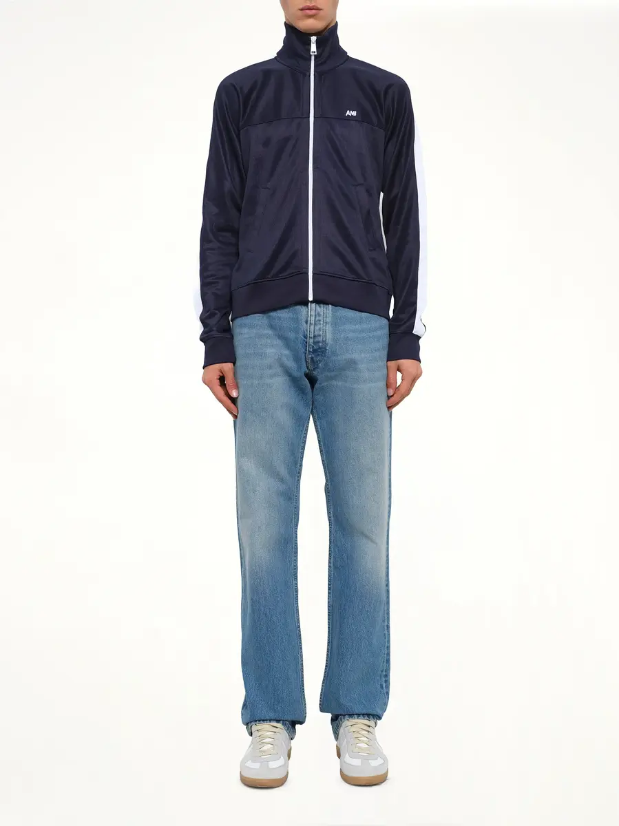 MIX Zipped Sweatshirt in Navy | Thumbnail 2 MIX Zipped Sweatshirt in Navy | Thumbnail 2