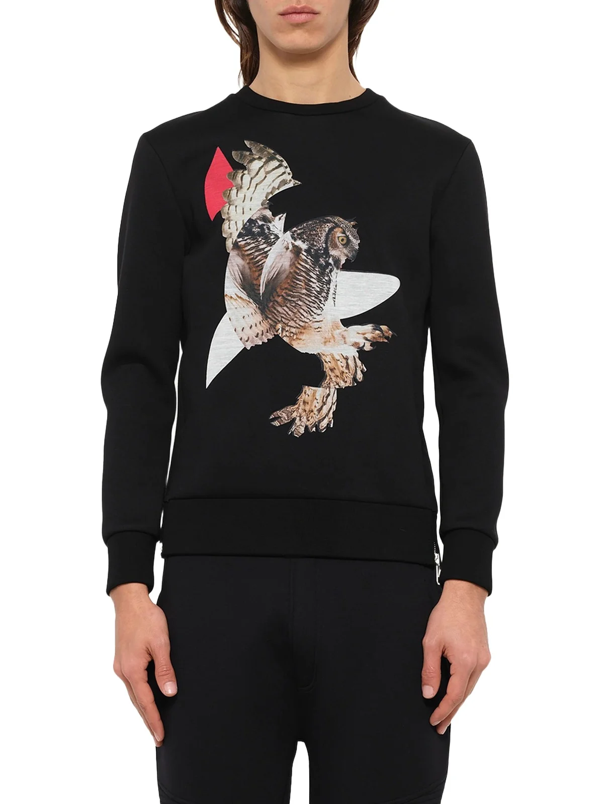 NEIL BARRETT Owl Sweatshirt in Black