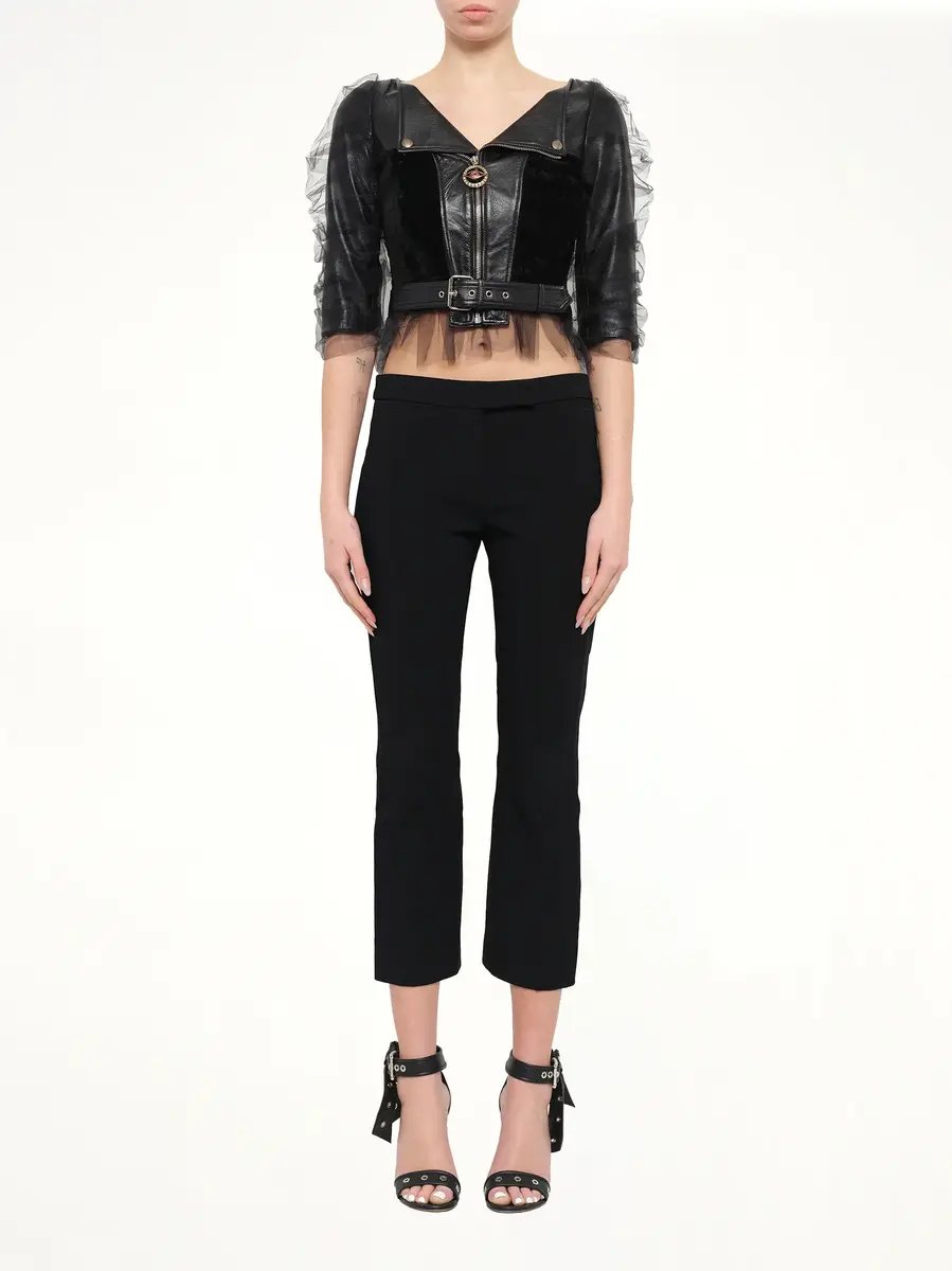 Alexander McQueen Leather Jacket With Tulle | Thumbnail 2 Alexander McQueen Leather Jacket With Tulle | Thumbnail 2