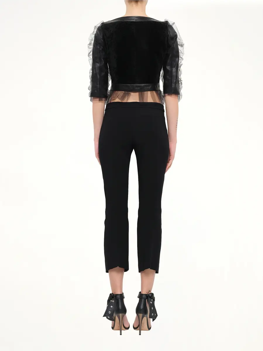 Alexander McQueen Leather Jacket With Tulle | Thumbnail 4 Alexander McQueen Leather Jacket With Tulle | Thumbnail 4