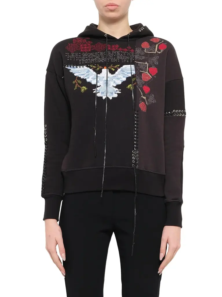 Alexander McQueen Bird Embroidered Hoodie