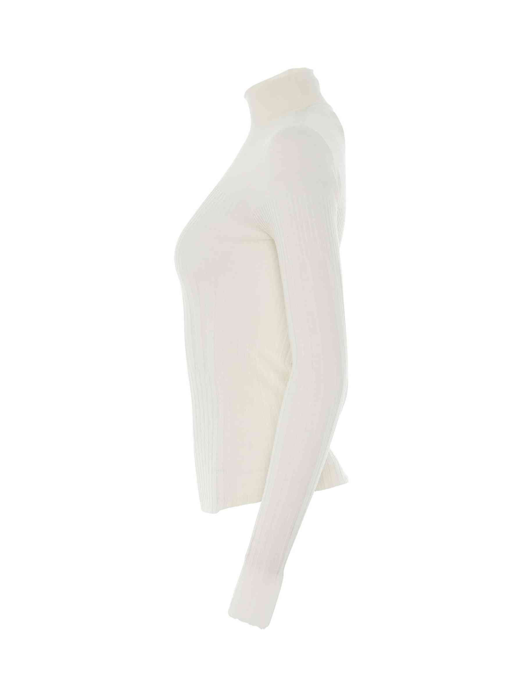 Givenchy Long Sleeve Cyclist Neck Ribbed Sweater in Ivory | Thumbnail 3