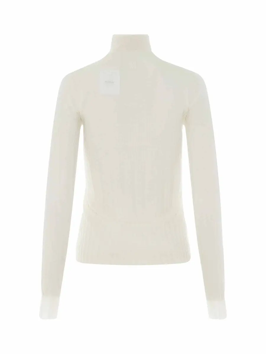 Givenchy Long Sleeve Cyclist Neck Ribbed Sweater in Ivory | Thumbnail 4