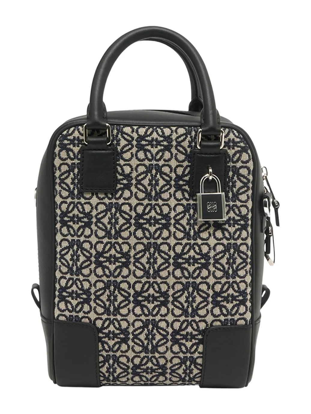 Loewe Amazona 15 Vertical Anagram in Jacquard And Calfskin Navy
