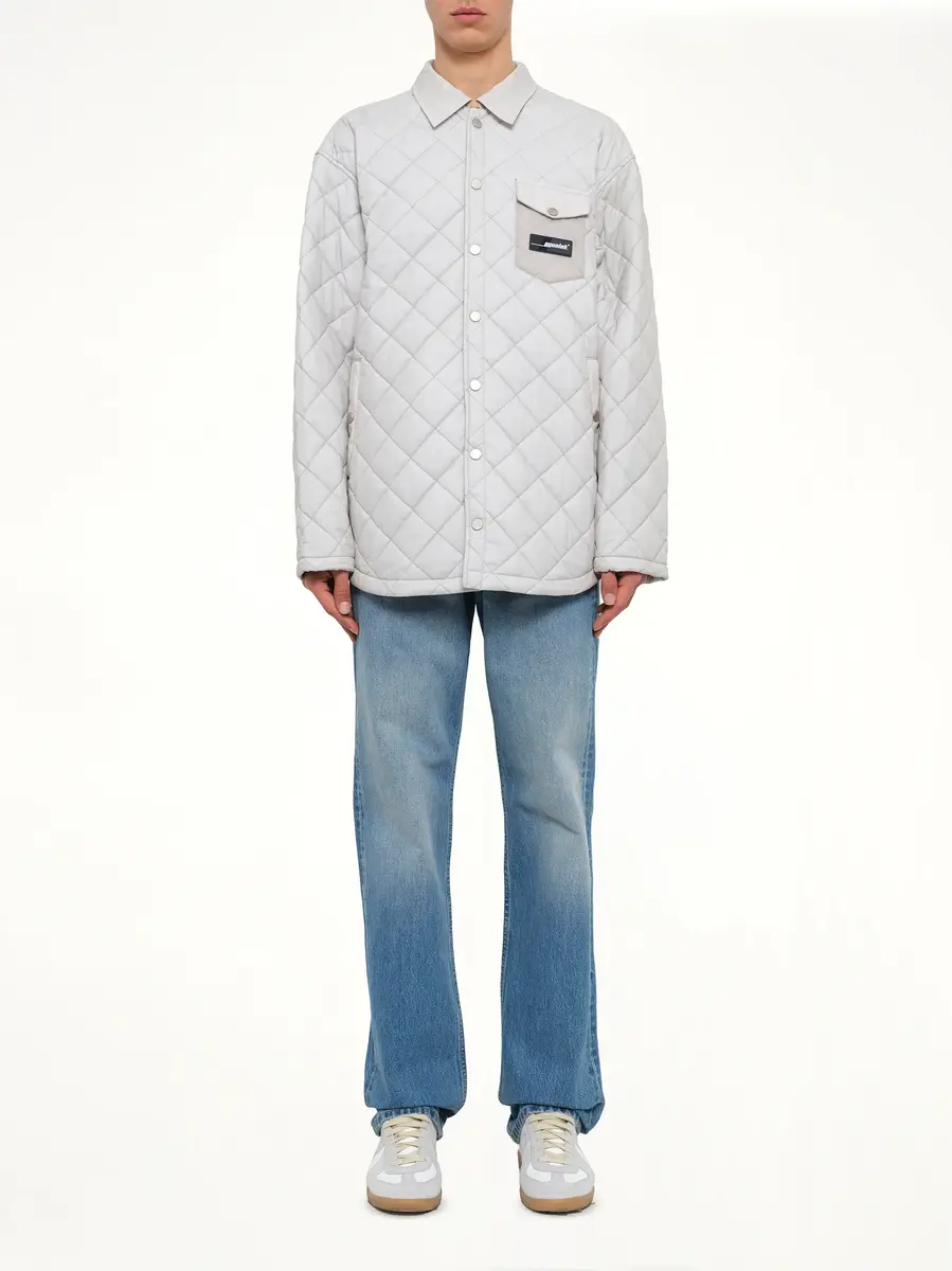 Egonlab Quilted Shirt in Light Grey | Thumbnail 2 Egonlab Quilted Shirt in Light Grey | Thumbnail 2