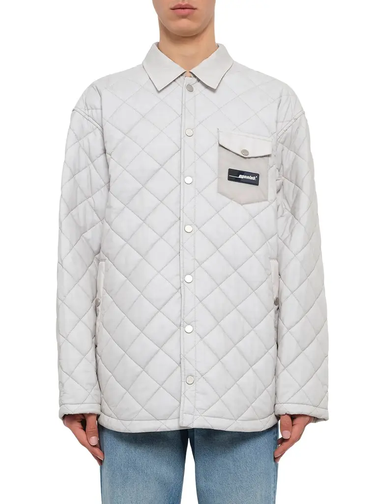 Egonlab Quilted Shirt in Light Grey