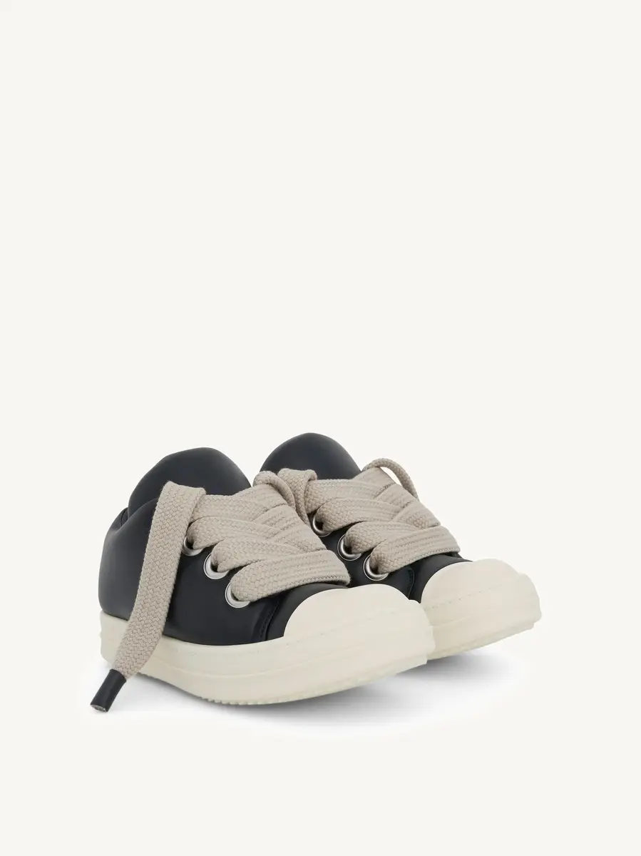 Rick Owens Jumbo Lace Padded Low Sneaker in Black/milk | Thumbnail 2 Rick Owens Jumbo Lace Padded Low Sneaker in Black/milk | Thumbnail 2