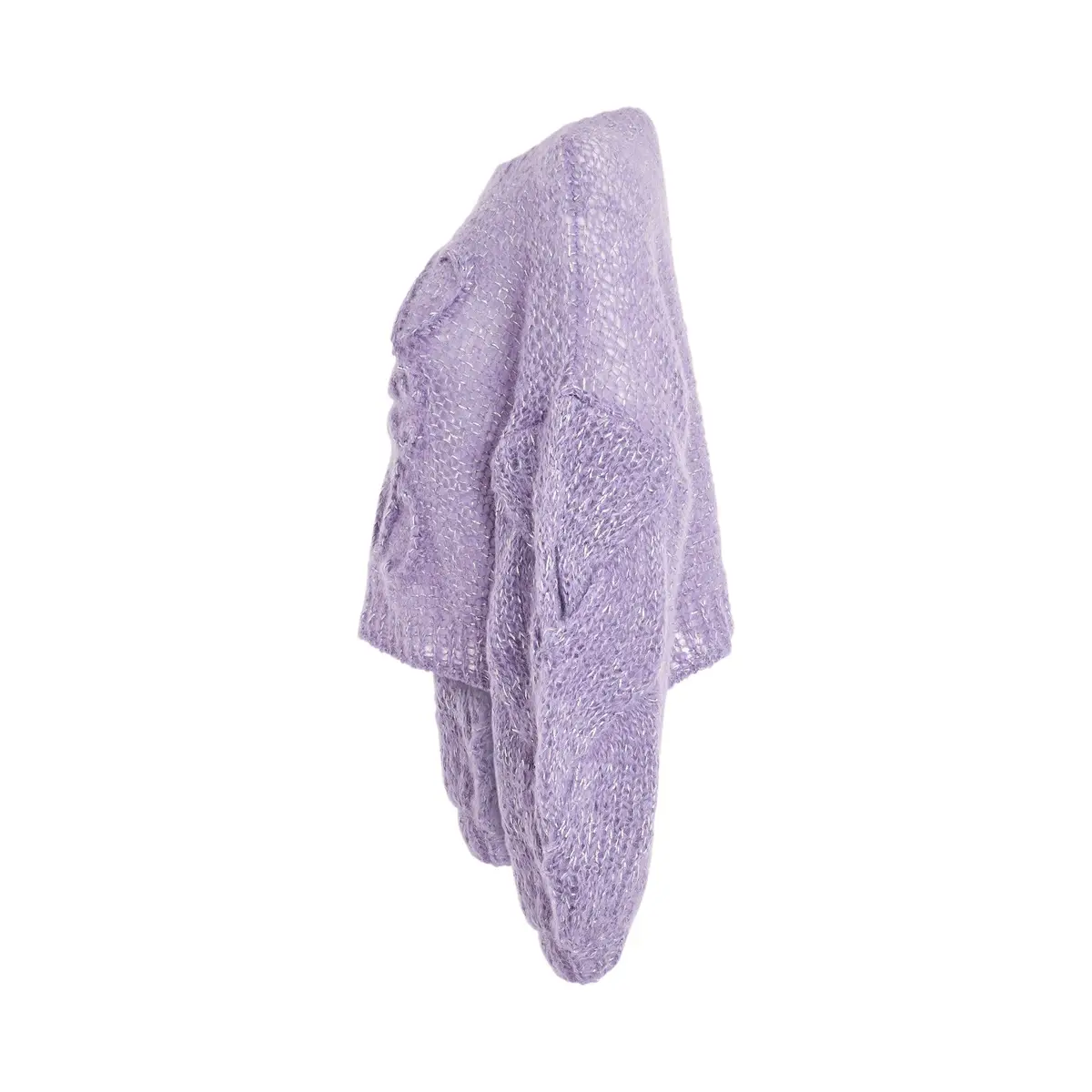 Loewe Cropped Anagram Mohair Sweater in Lavender | Thumbnail 4 Loewe Cropped Anagram Mohair Sweater in Lavender | Thumbnail 4