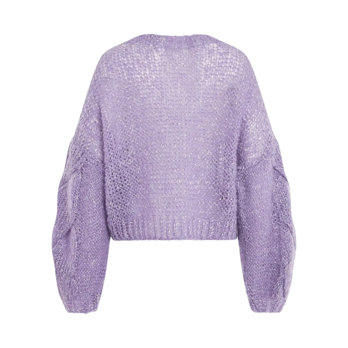 Loewe Cropped Anagram Mohair Sweater in Lavender | Thumbnail 5 Loewe Cropped Anagram Mohair Sweater in Lavender | Thumbnail 5