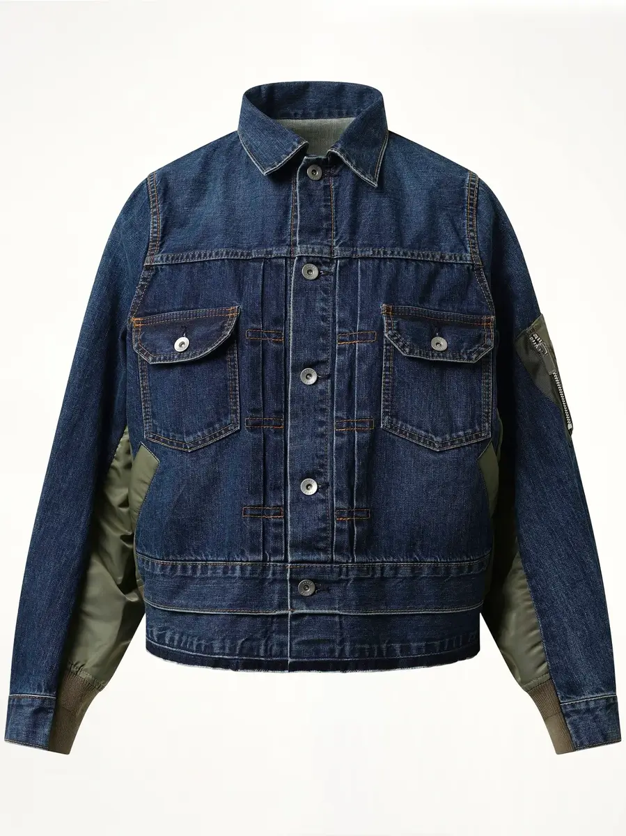 Sacai Denim Nylon Twill Jacket | Thumbnail 2 Sacai Denim Nylon Twill Jacket | Thumbnail 2