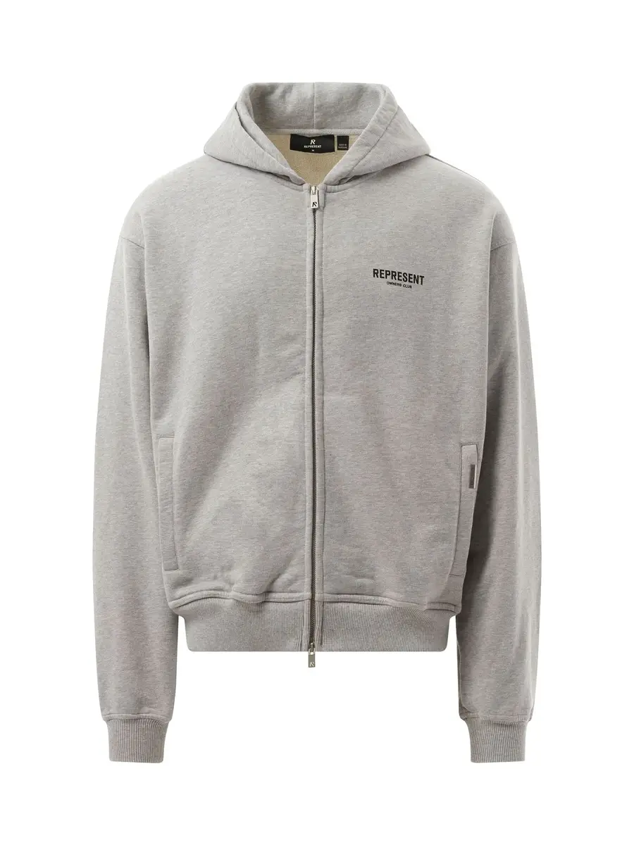 Represent Represent Owners Club Zip Hoodie in Ash Grey/black | Thumbnail 2 Represent Represent Owners Club Zip Hoodie in Ash Grey/black | Thumbnail 2