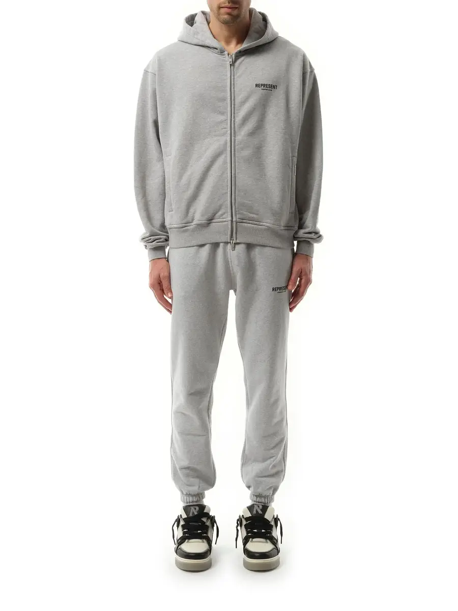 Represent Represent Owners Club Zip Hoodie in Ash Grey/black | Thumbnail 4 Represent Represent Owners Club Zip Hoodie in Ash Grey/black | Thumbnail 4