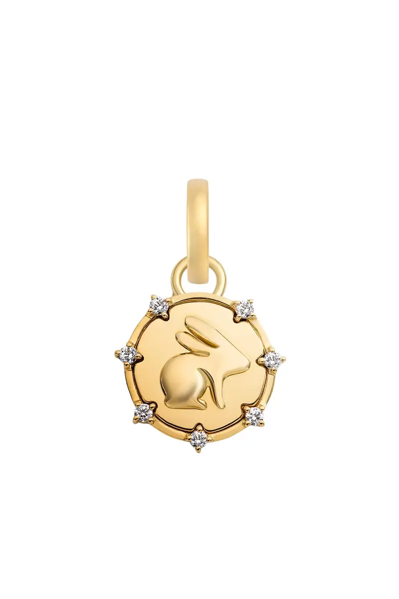Foundrae Diamond True Love Bunny Miniature Medallion