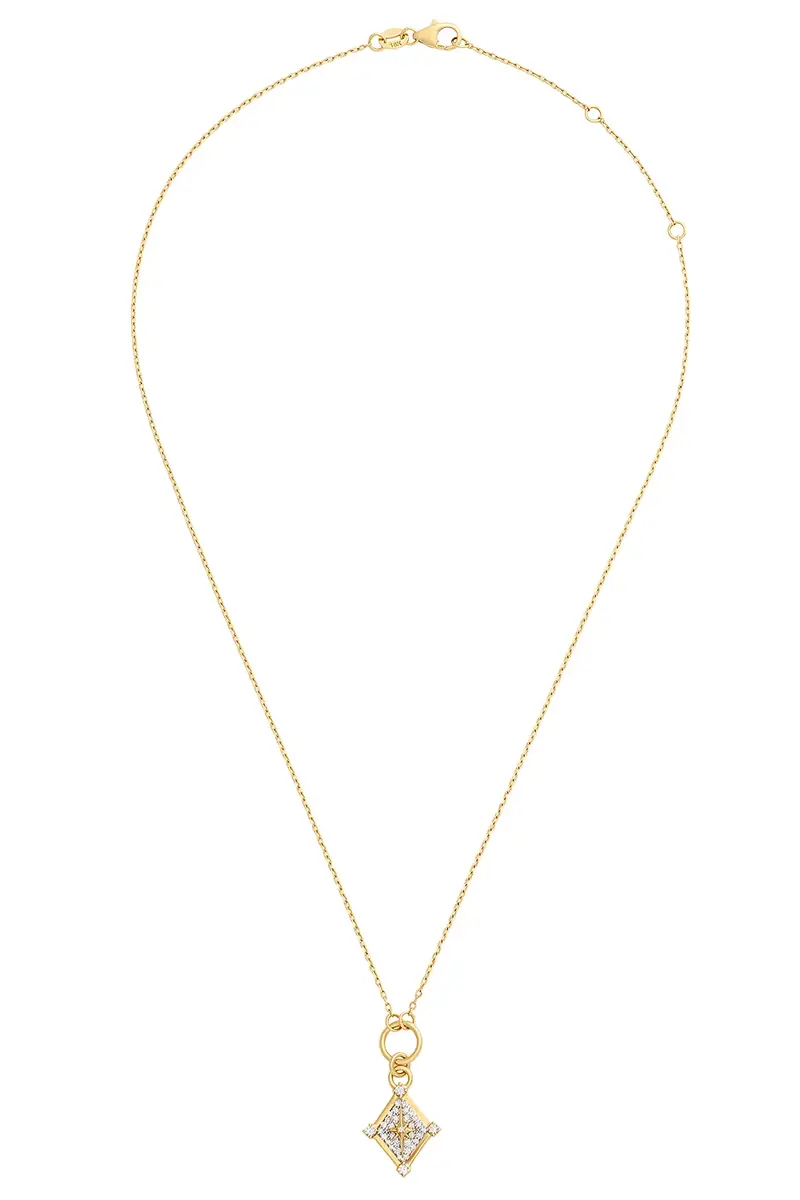 Foundrae Diamond Pave Inner Light Thread Necklace