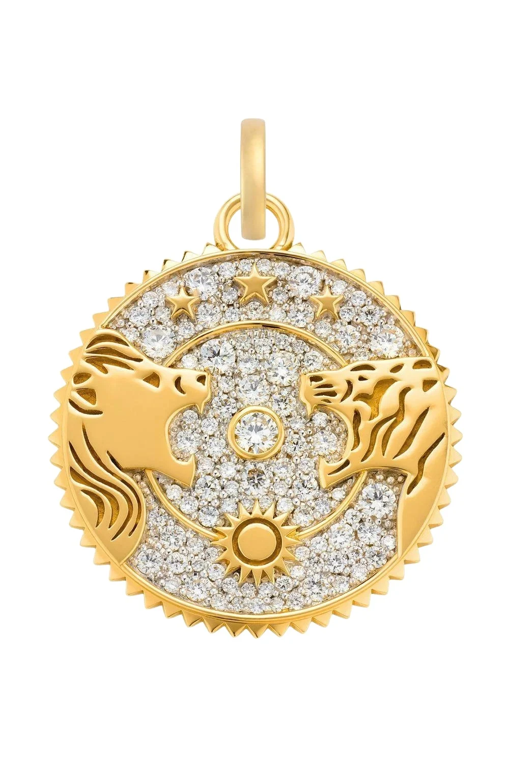 Foundrae Diamond Pave Solar & Lunar Large Medallion
