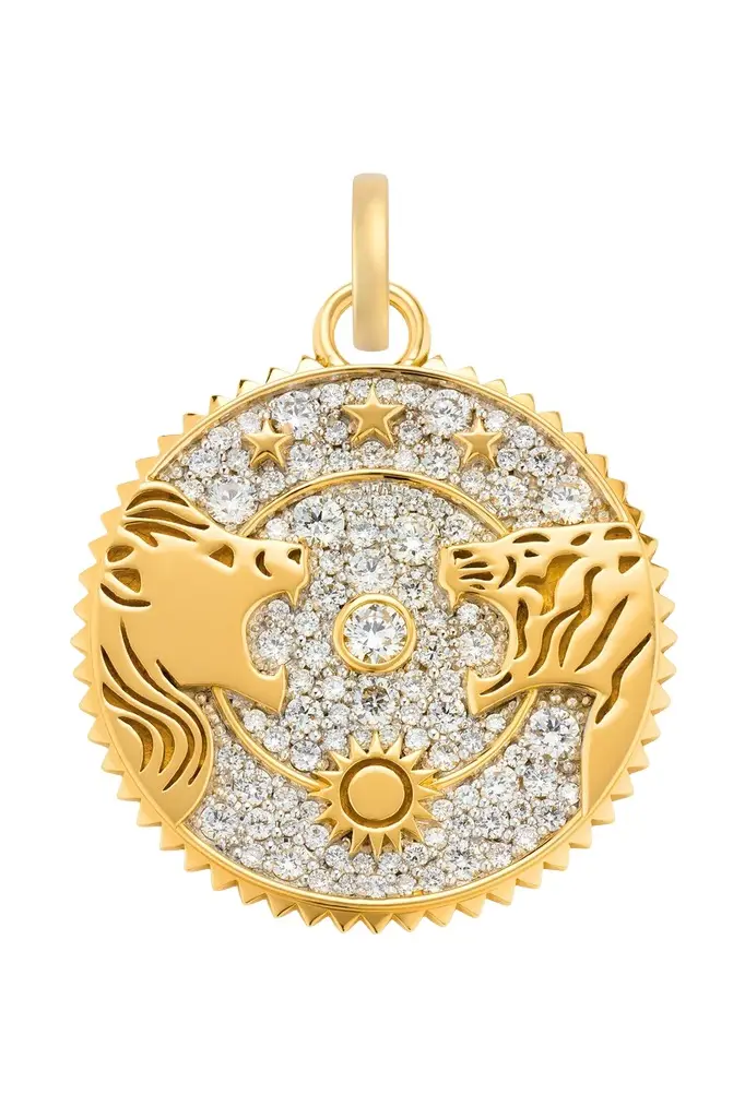Foundrae Diamond Pave Solar & Lunar Large Medallion