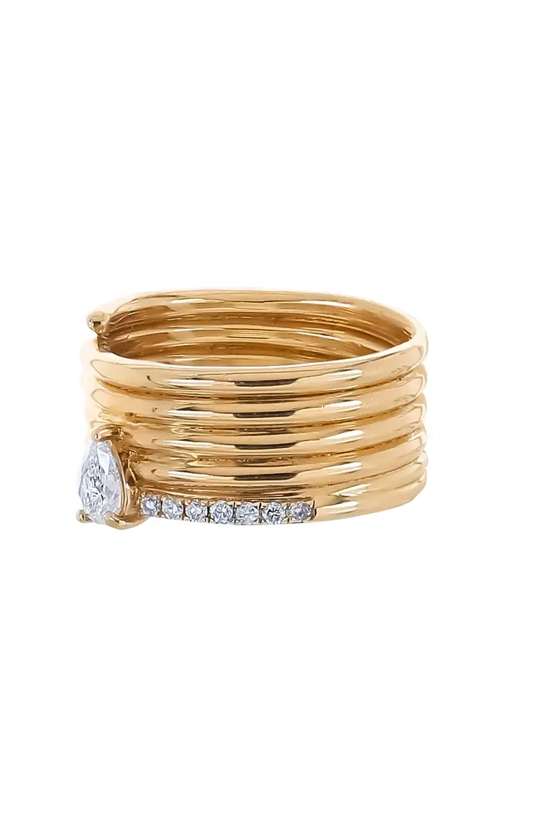 SOFIA LAROUSSI Diamond Pear Coiled Ring | Thumbnail 2 SOFIA LAROUSSI Diamond Pear Coiled Ring | Thumbnail 2