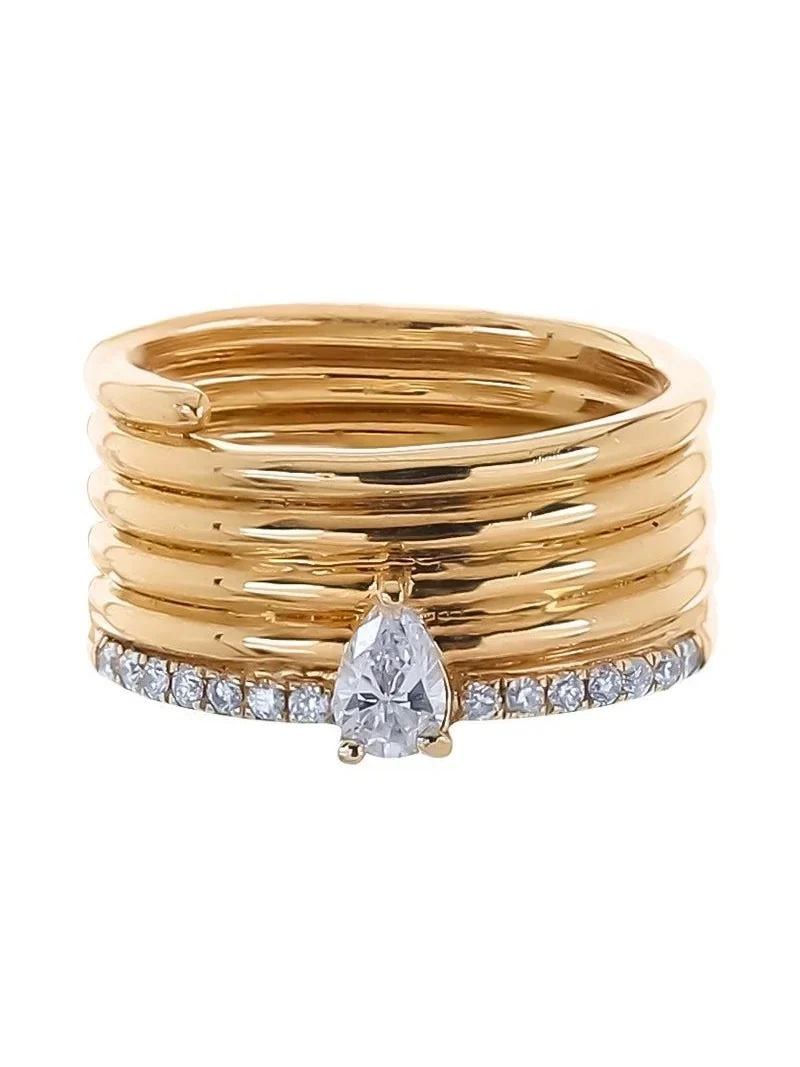 SOFIA LAROUSSI Diamond Pear Coiled Ring