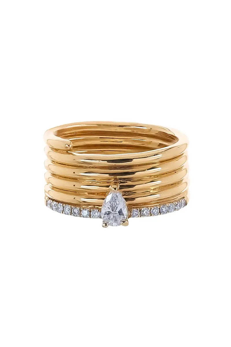 Diamond Pear Coiled Ring Diamond Pear Coiled Ring