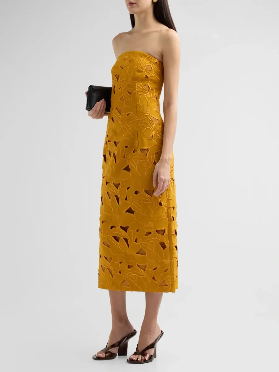 SACHIN & BABI Women's Pamela Embroidered Strapless Midi Dress | Thumbnail 4
