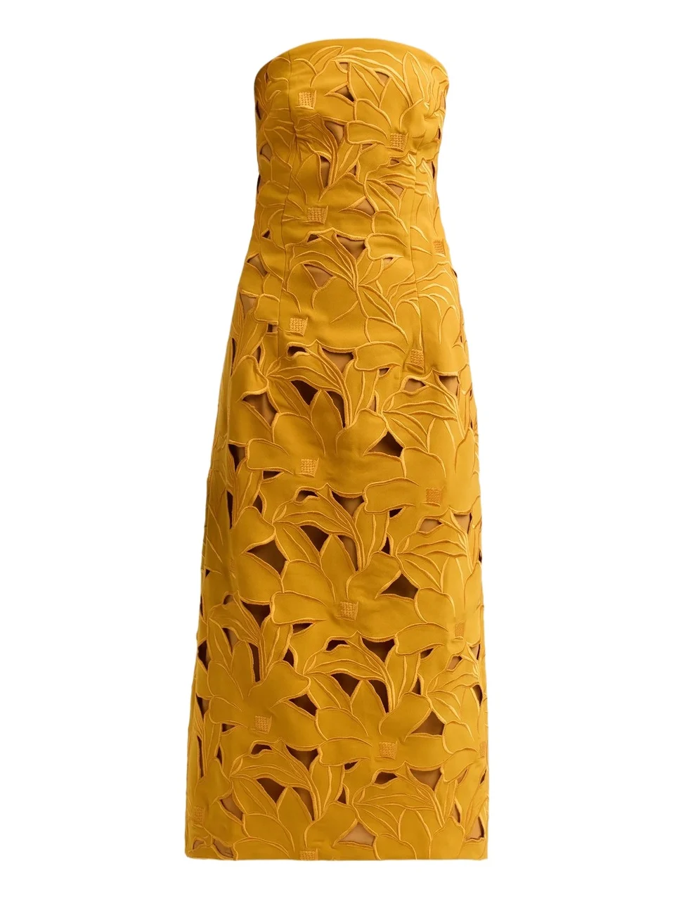 Women's Pamela Embroidered Strapless Midi Dress Women's Pamela Embroidered Strapless Midi Dress