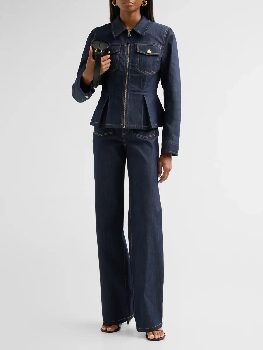 Cinq à Sept Women's Kaiya Cotton-Blend Denim Jacket | Thumbnail 2 Cinq à Sept Women's Kaiya Cotton-Blend Denim Jacket | Thumbnail 2
