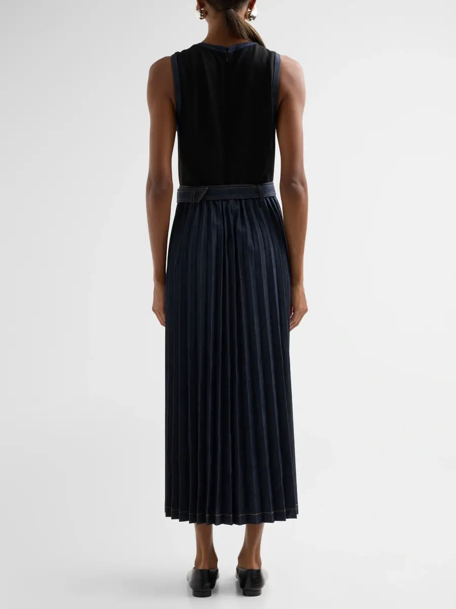 Cinq à Sept Women's Crosby Mixed-Media Belted Maxi Dress | Thumbnail 3 Cinq à Sept Women's Crosby Mixed-Media Belted Maxi Dress | Thumbnail 3