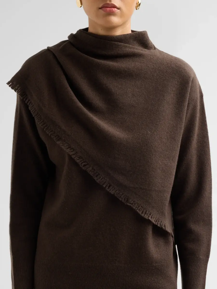 Vince Women's Draped Fringe Scarf Sweater | Thumbnail 5 Vince Women's Draped Fringe Scarf Sweater | Thumbnail 5