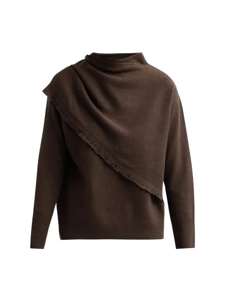 Vince Women's Draped Fringe Scarf Sweater