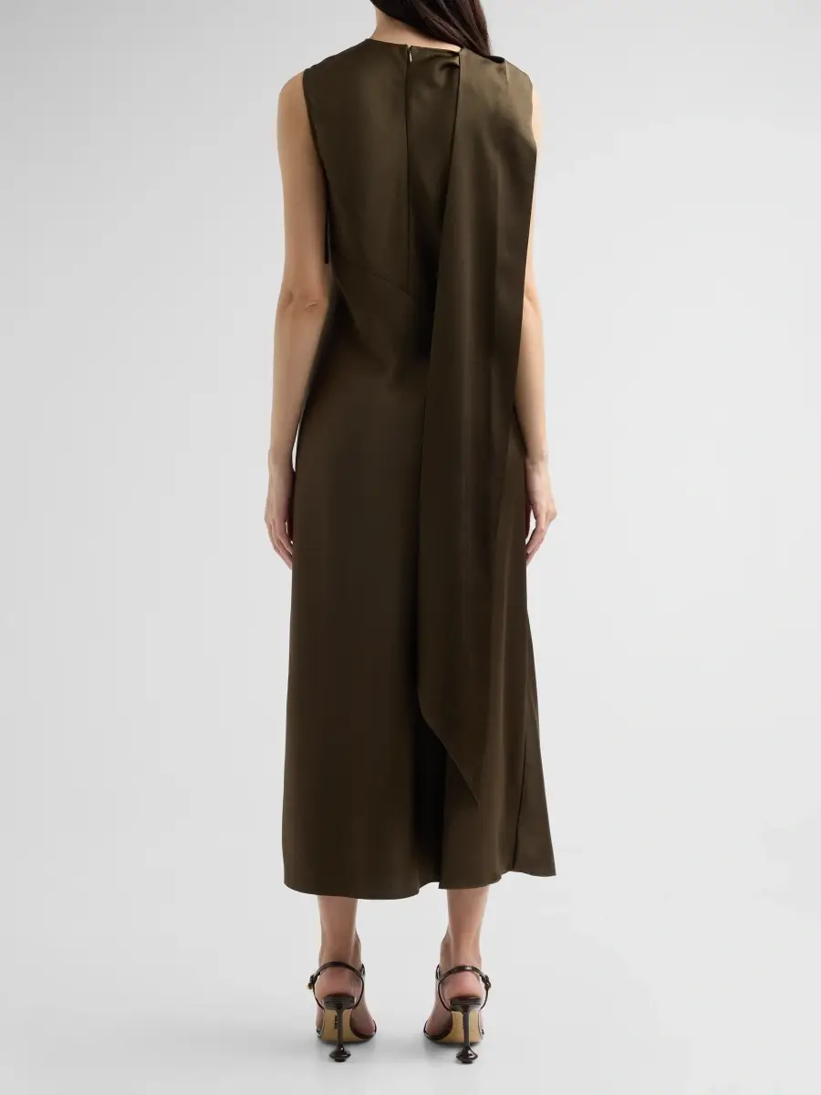 Vince Women's Draped Scarf Tie Sleeveless Midi Dress | Thumbnail 3 Vince Women's Draped Scarf Tie Sleeveless Midi Dress | Thumbnail 3