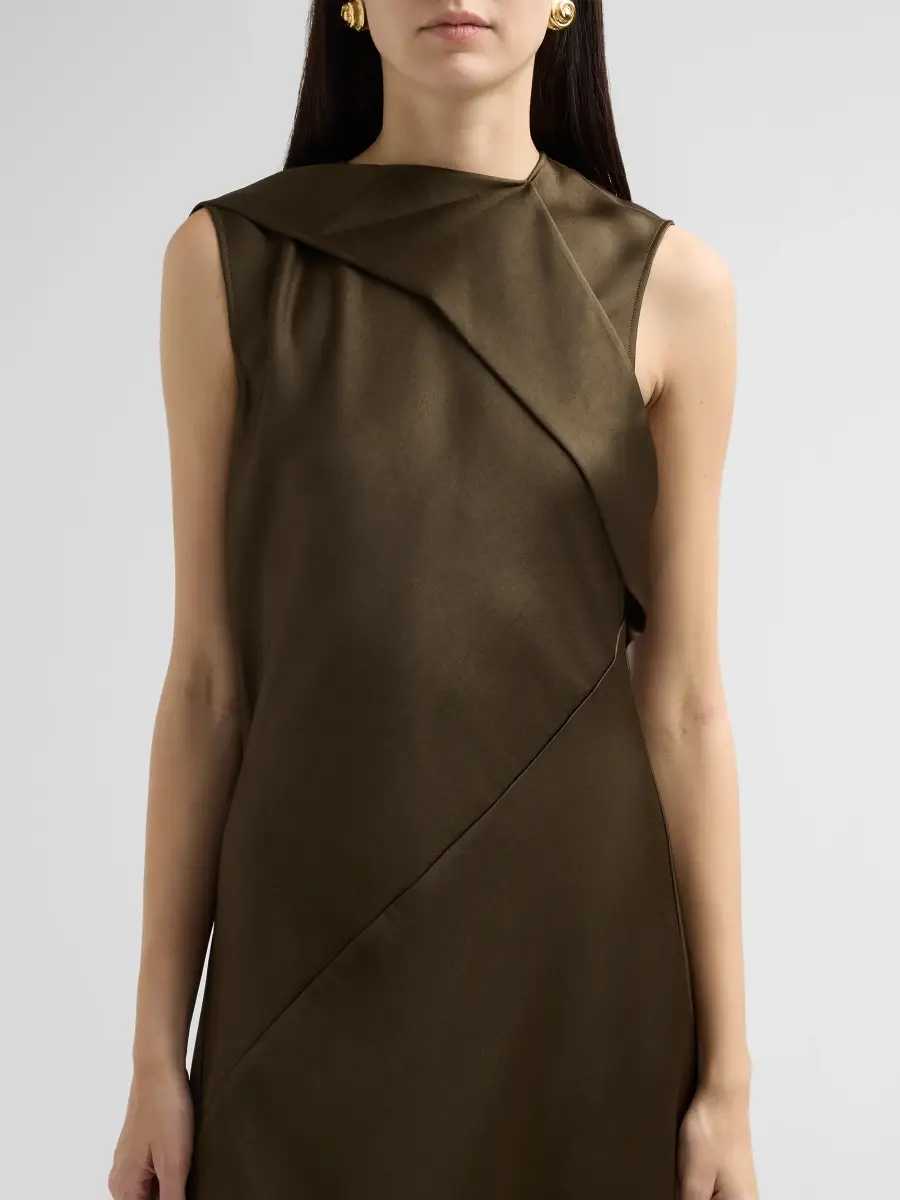 Vince Women's Draped Scarf Tie Sleeveless Midi Dress | Thumbnail 5 Vince Women's Draped Scarf Tie Sleeveless Midi Dress | Thumbnail 5