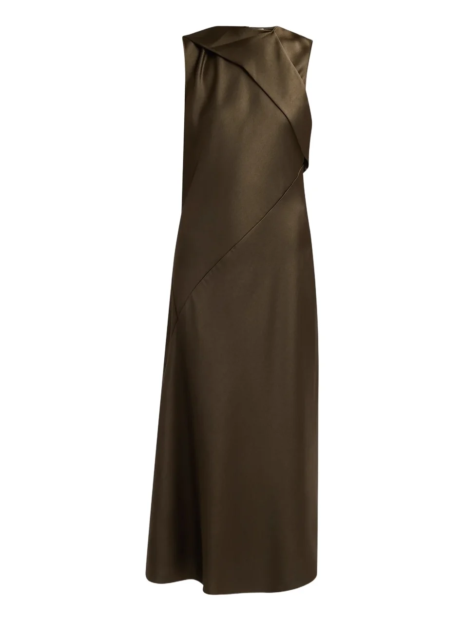 Women's Draped Scarf Tie Sleeveless Midi Dress