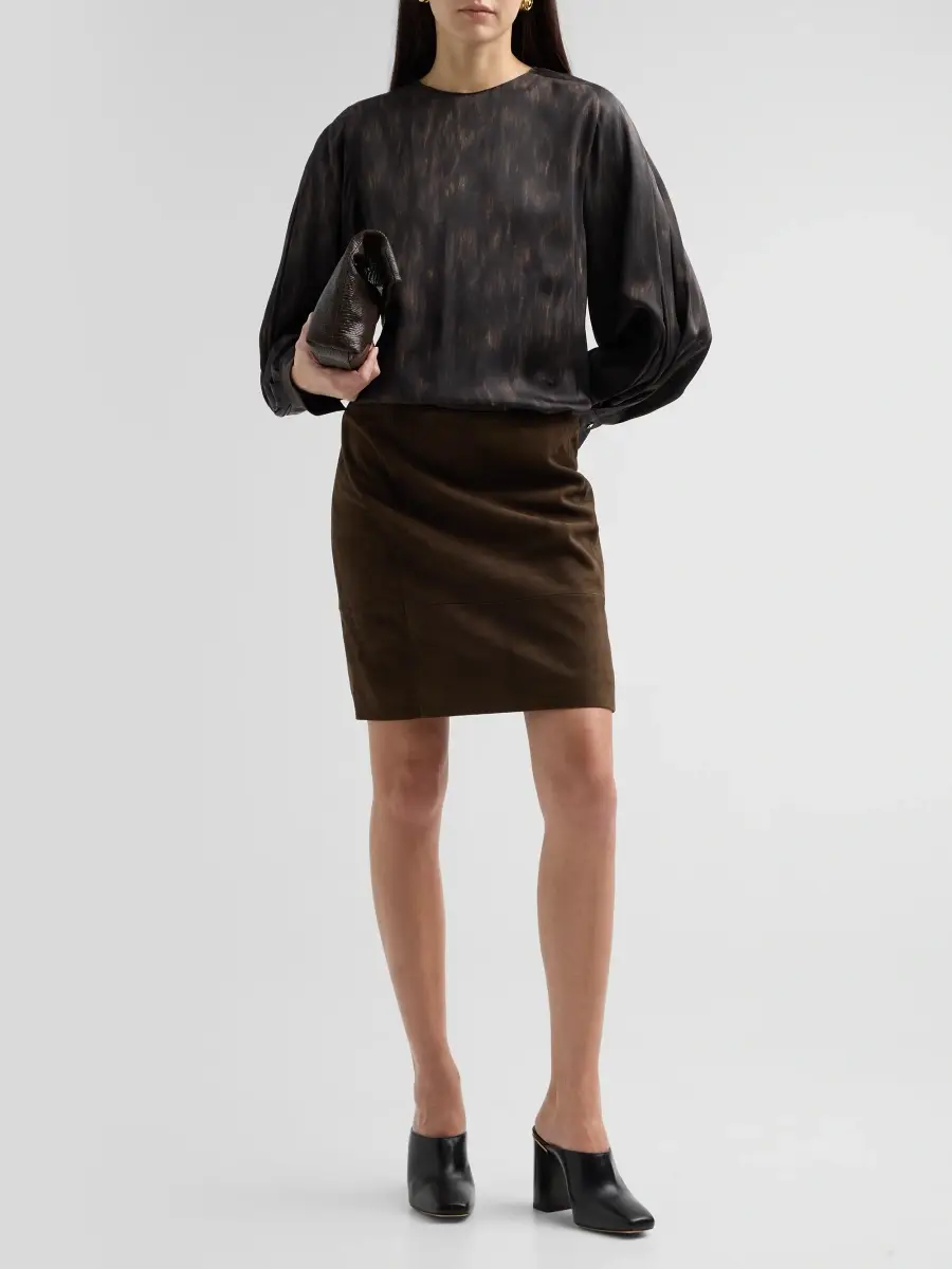 Vince Women's Spotted Tie-Detail Long-Sleeve Top | Thumbnail 2