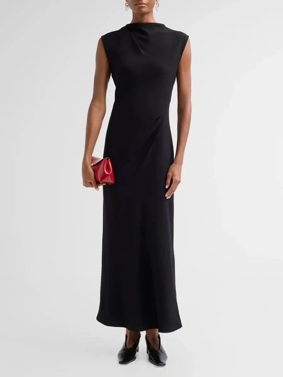 Vince Women's Draped Mock Turtleneck Maxi Dress | Thumbnail 2 Vince Women's Draped Mock Turtleneck Maxi Dress | Thumbnail 2