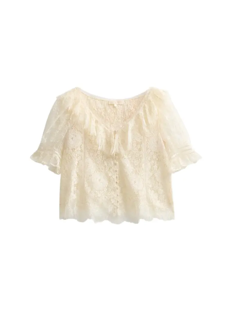 LoveShackFancy Women's Kaylin Lace Top