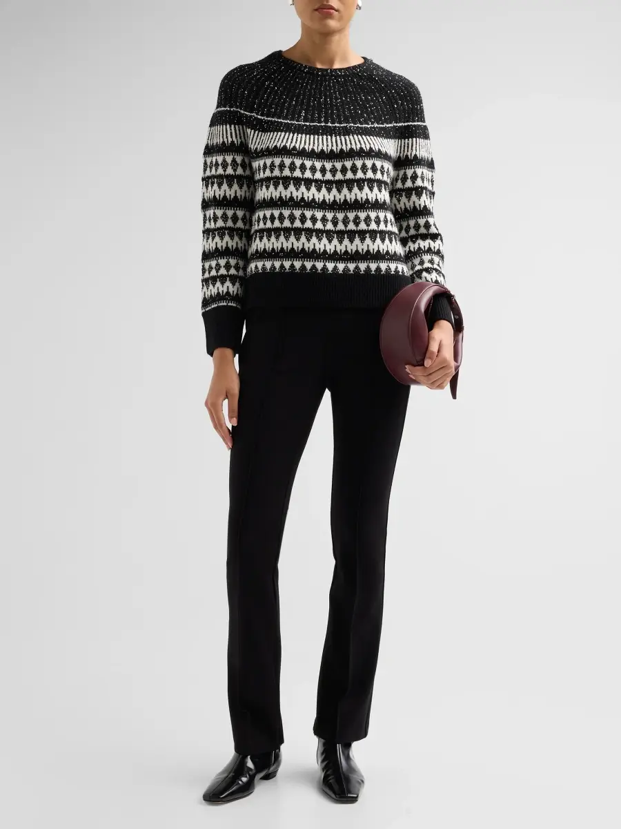 Elie Tahari Women's The Coco Fair Isle-Inspired Wool-Cashmere Crewneck Sweater | Thumbnail 2 Elie Tahari Women's The Coco Fair Isle-Inspired Wool-Cashmere Crewneck Sweater | Thumbnail 2