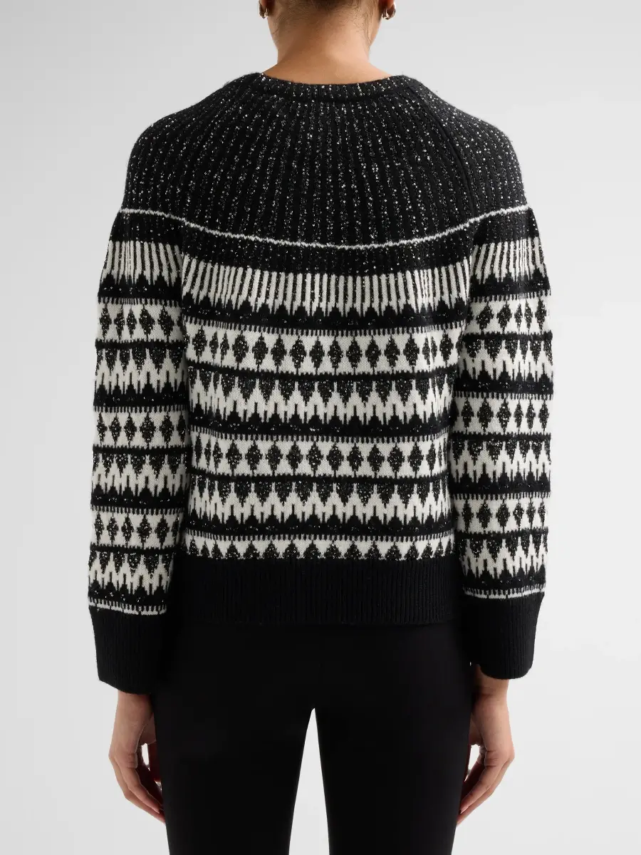 Elie Tahari Women's The Coco Fair Isle-Inspired Wool-Cashmere Crewneck Sweater | Thumbnail 3 Elie Tahari Women's The Coco Fair Isle-Inspired Wool-Cashmere Crewneck Sweater | Thumbnail 3