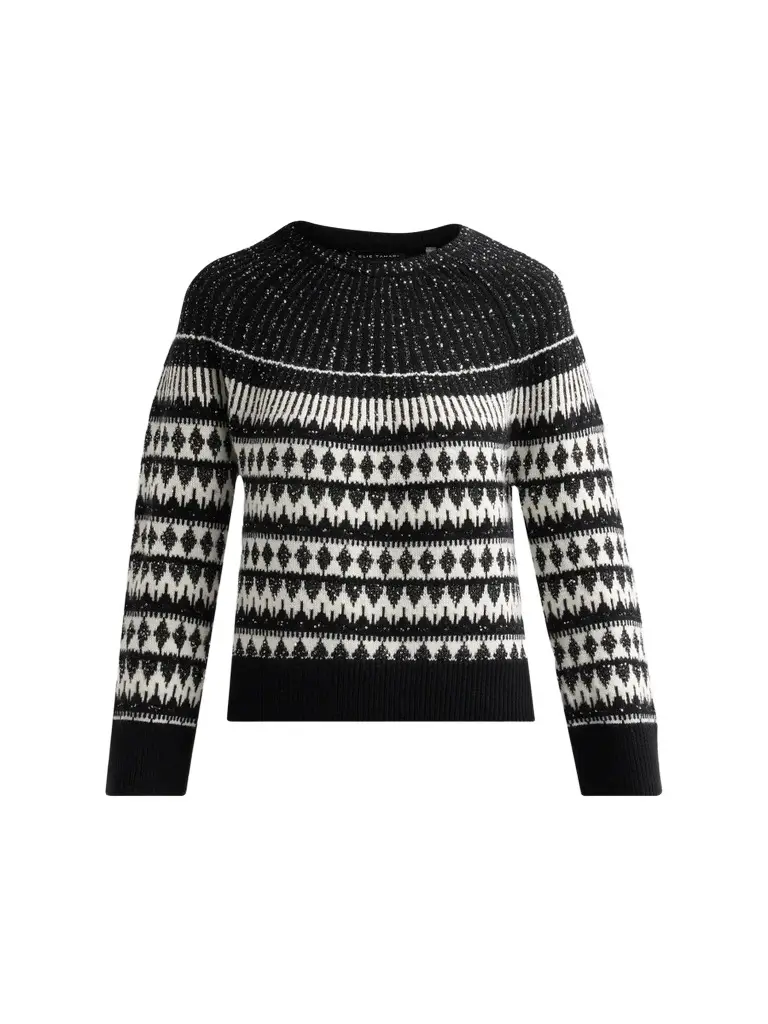 Elie Tahari Women's The Coco Fair Isle-Inspired Wool-Cashmere Crewneck Sweater